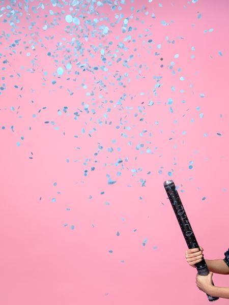 Canhão Confettis 60cm Revelação Azul