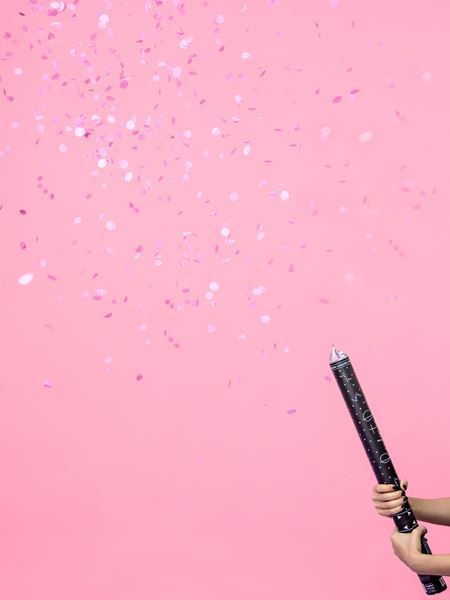 Canhão Confettis 60cm Revelação Rosa