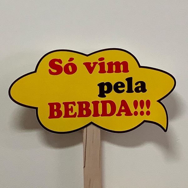 Placa "só Vim Pela Bebida"