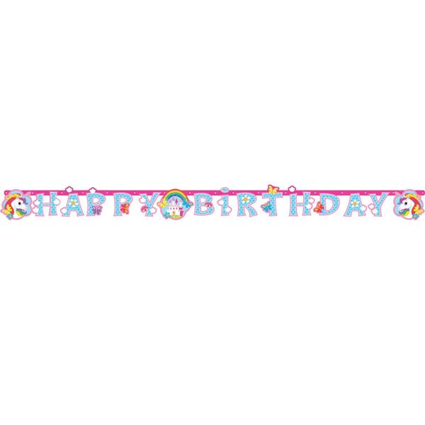 Banner Unicórnio Rainbow Happy Birthday