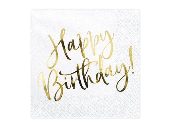 Guardanapos Brancos Happy Birthday