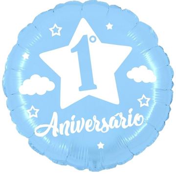 Balão Foil 18" 1º Aniversário - Azul