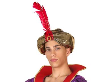 CHAPÉU ÁRABE COM PENA