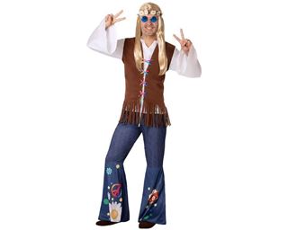 Fato Homem Hippie Blue Xl