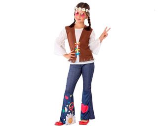 Fato Menina Hippie Blue 7-9 Anos