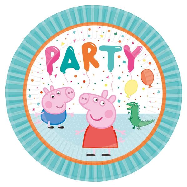 8 Pratos 23cm Peppa Pig