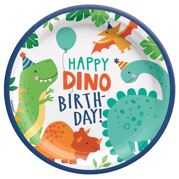 8 Pratos 23cm Dino Mite