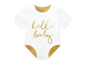 20 Guardanapos Recortados Hello Baby