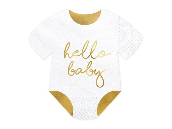 20 Guardanapos Recortados Hello Baby