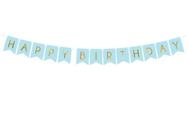 Banner Happy Birthday Azul Claro