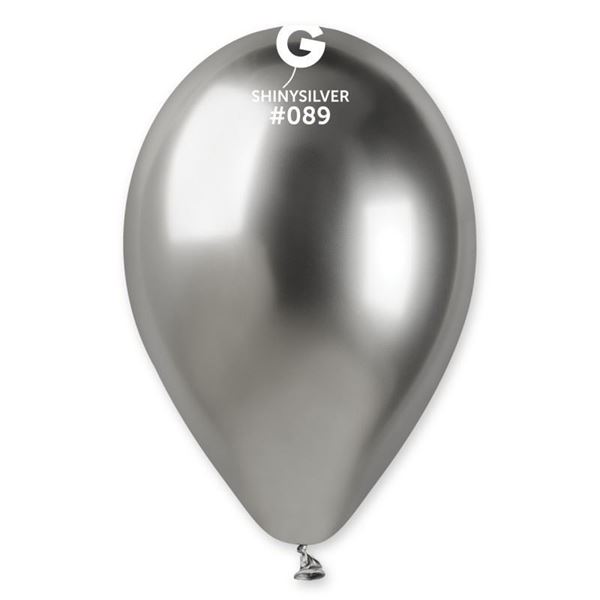 Saco 5 Balões Shiny 13" - Prateado