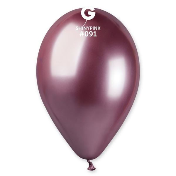Saco 5 Balões Shiny 13" - Rosa