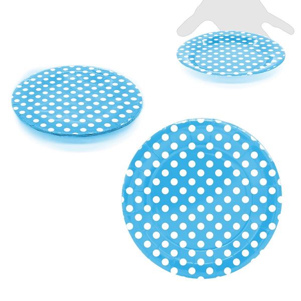 Pratos 18cm Azul Bolinhas
