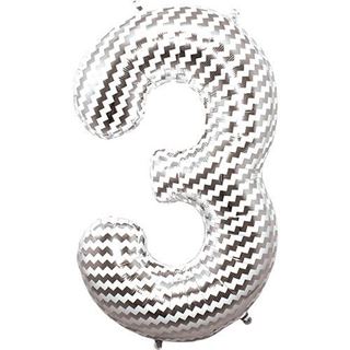 Balão Foil Número 3 Chevron