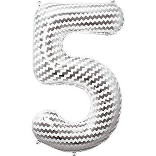 Balão Foil Número 5 Chevron