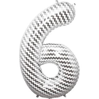 Balão Foil Número 6 Chevron