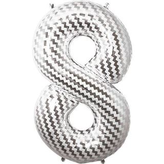 Balão Foil Número 8 Chevron