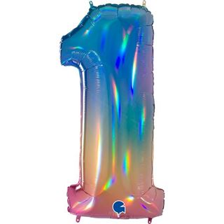 Balão Foil Número 1 Rainbow