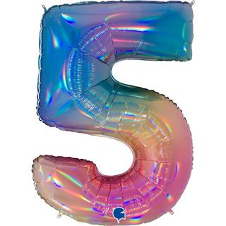 Balão Foil Número 5 Rainbow