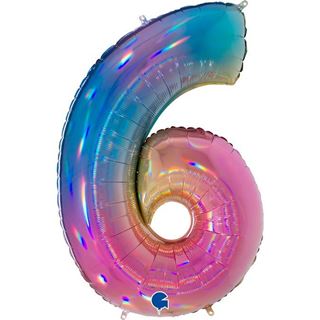Balão Foil Número 6 Rainbow