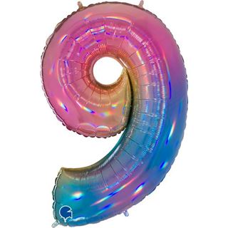Balão Foil Número 9 Rainbow