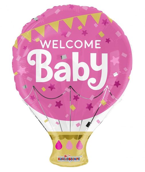 Balão Foil 18" Ar Quente Welcome Baby - Rosa