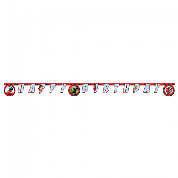 Banner Recortado Happy Birthday Ladybug