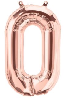 Balão Foil 41cm Nº0 - Rose Gold