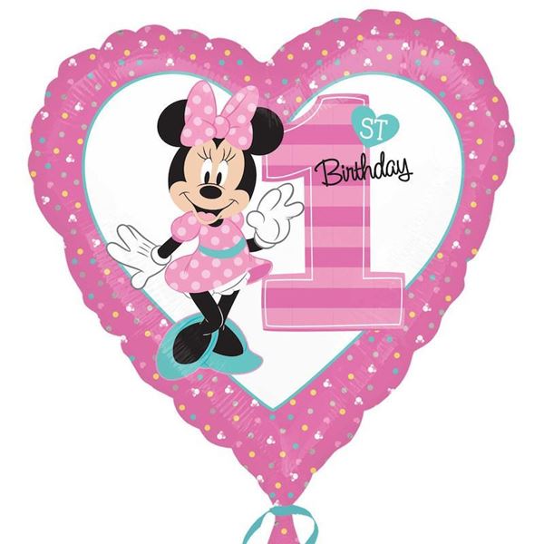Balão Foil Minnie 1 Ano Coração