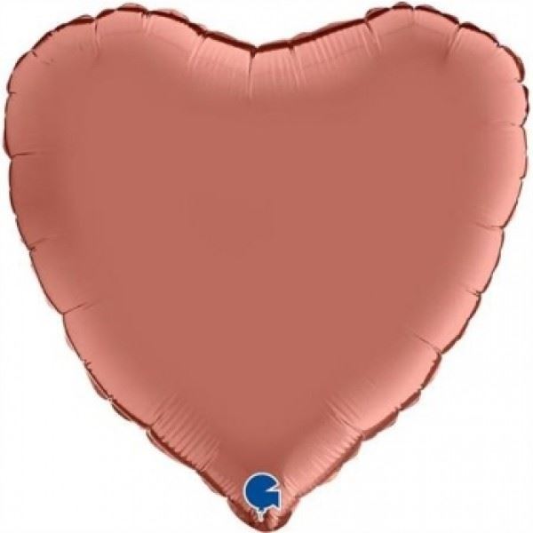 Balão Foil Coração 18" Rose Gold Cetim