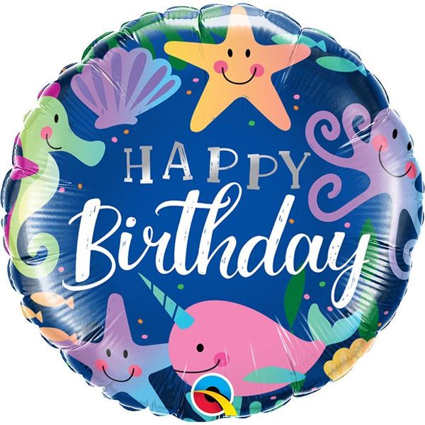 Balão Foil 18" Birthday Under The Sea