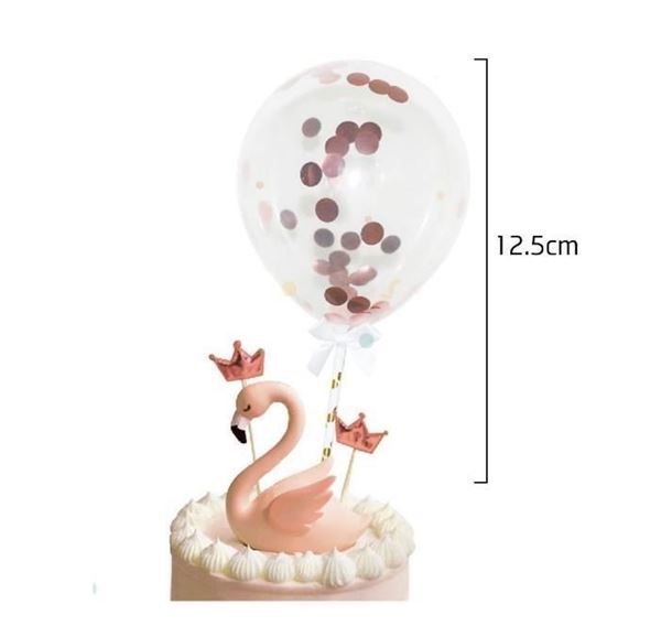 Mini Balão Com Confettis Para Bolos 2un - Rose Gold