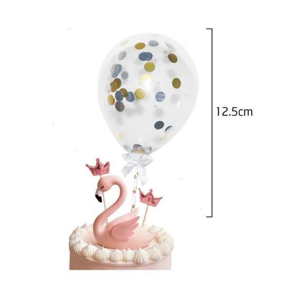 Mini Balão Com Confettis Para Bolos 2un - Ouro E Prata