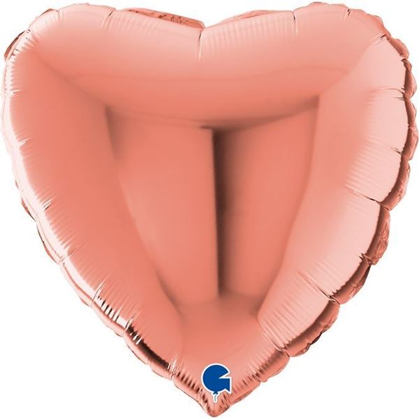 Balão Foil Coração 56cm - Rose Gold