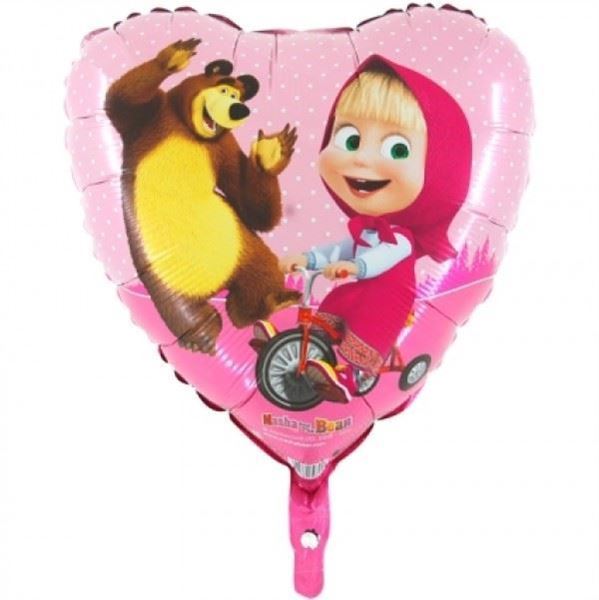 Balão Foil 18" Coração Masha E O Urso