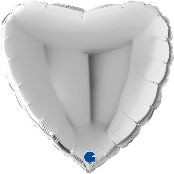 Balão Foil Coração 56cm - Prata