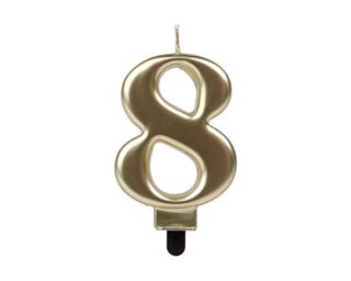 Vela Número 8 Dourado
