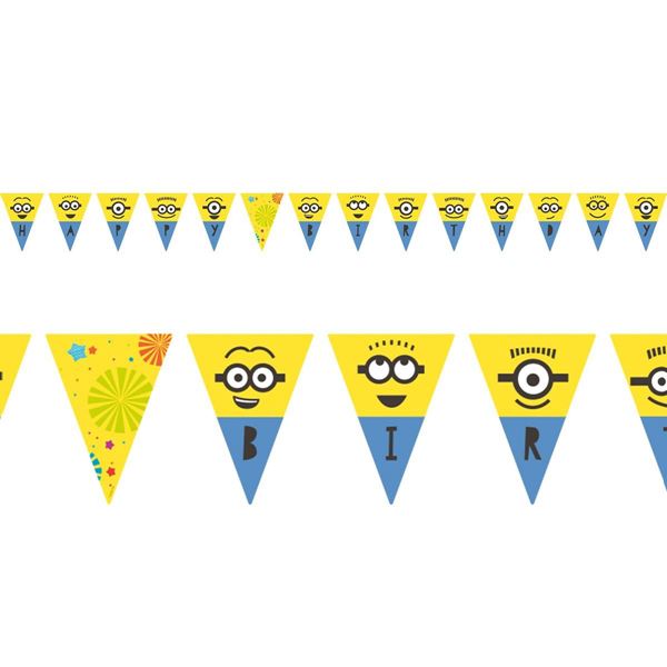 Bandeirinhas Triangulares Minions Party 3m