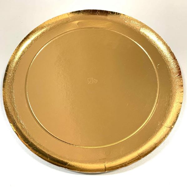 Prato Cartão Redondo Ouro 34cm