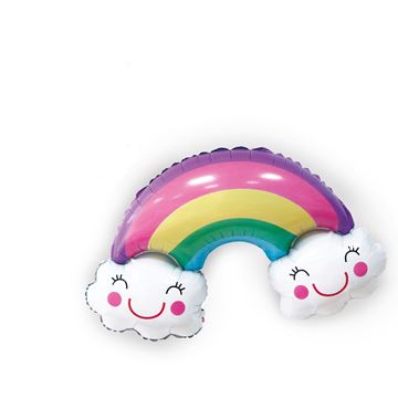 Balão Foil Arco Íris Com Nuvens