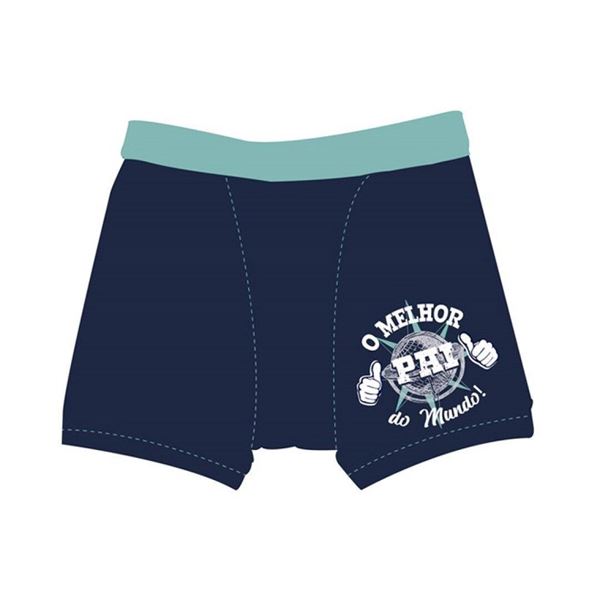 Boxers Azul - Melhor Pai Do Mundo Tamanho Xl