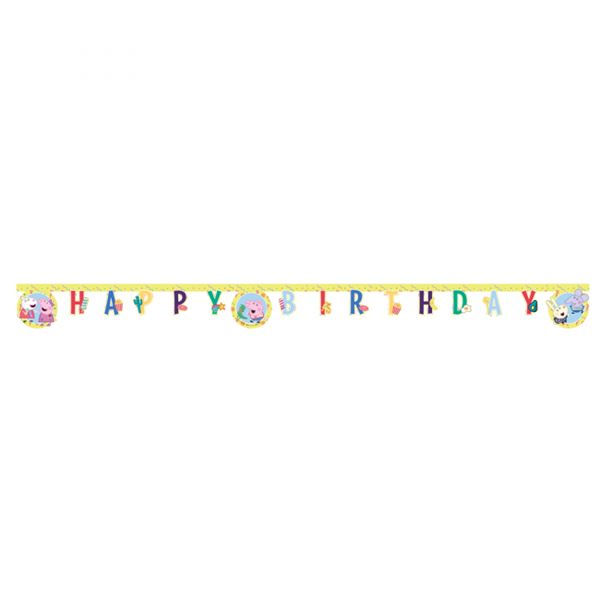 Banner Recortado Happy Birthday Peppa Pig
