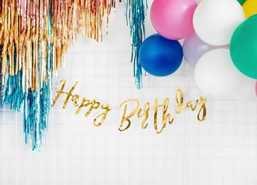 Banner Happy Birthday Ouro