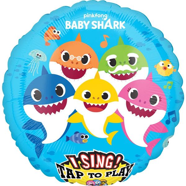 Balão Foil Musical Baby Shark 71cm