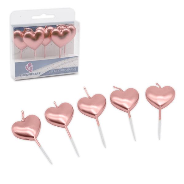 Velas Coração Rose Gold