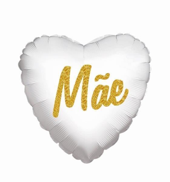 Balão Foil 18" Mãe Glitter - Branco
