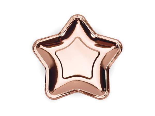 6 Pratos Estrela 18cm Rose Gold