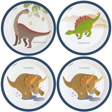 8 Pratos 23cm Happy Dinossauros
