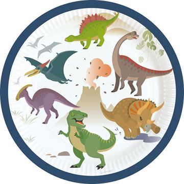 8 Pratos 18cm Happy Dinossauros
