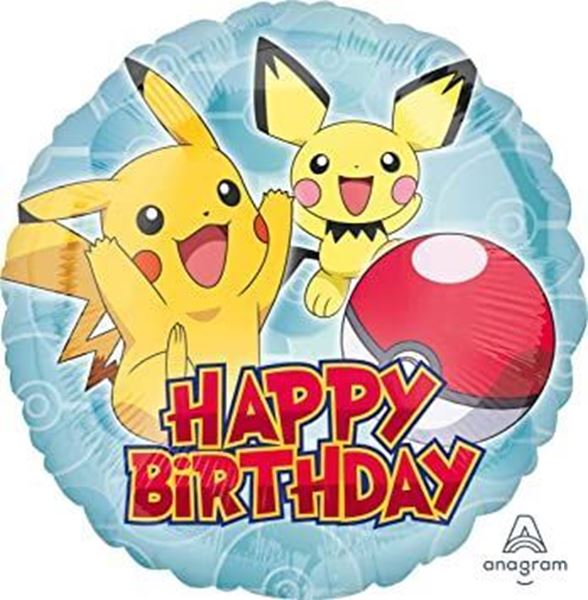 Balão Foil 18" Pokemon Happy Birthday
